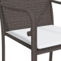 Set Pranzo da Giardino 5pz con Cuscini in Polyrattan e Acciaio