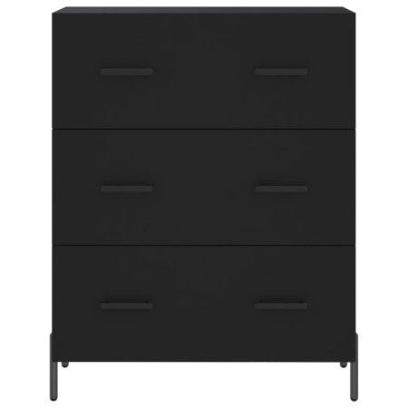 Credenza Nera 69,5x34x180 cm in Legno Multistrato