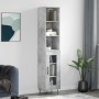 Credenza Grigio Cemento 34,5x34x180 cm in Legno Multistrato