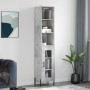 Credenza Grigio Cemento 34,5x34x180 cm in Legno Multistrato