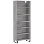 Credenza Grigio Sonoma 69,5x32,5x180 cm Legno Multistrato