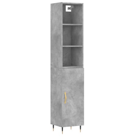 Credenza Grigio Cemento 34,5x34x180 cm in Legno Multistrato