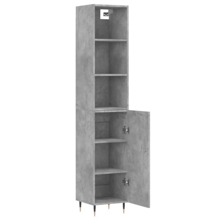 Credenza Grigio Cemento 34,5x34x180 cm in Legno Multistrato