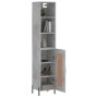 Credenza Grigio Cemento 34,5x34x180 cm in Legno Multistrato