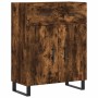 Credenza Rovere Fumo 69,5x34x180 cm in Legno Multistrato