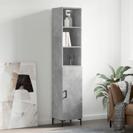 Credenza Grigio Cemento 34,5x34x180 cm in Legno Multistrato