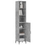 Credenza Grigio Cemento 34,5x34x180 cm in Legno Multistrato