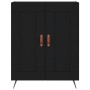 Credenza Nera 69,5x34x180 cm in Legno Multistrato