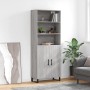 Credenza Grigio Sonoma 69,5x34x180 cm in Legno Multistrato