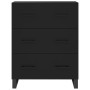 Credenza Nera 69,5x34x180 cm in Legno Multistrato