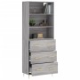 Credenza Grigio Sonoma 69,5x34x180 cm in Legno Multistrato