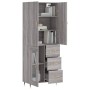 Credenza Grigio Sonoma 69,5x34x180 cm in Legno Multistrato