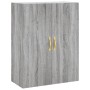 Credenza Grigio Sonoma 69,5x34x180 cm in Legno Multistrato