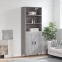 Credenza Grigio Sonoma 69,5x34x180 cm in Legno Multistrato