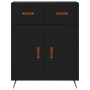 Credenza Nera 69,5x34x180 cm in Legno Multistrato