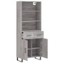 Credenza Grigio Sonoma 69,5x34x180 cm in Legno Multistrato