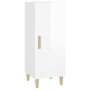 Credenza Bianco Lucido 34,5x34x90 cm in Legno Multistrato