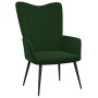 Poltrona Relax con Sgabello Verde Scuro in Velluto