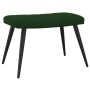 Poltrona Relax con Sgabello Verde Scuro in Velluto