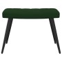 Poltrona Relax con Sgabello Verde Scuro in Velluto