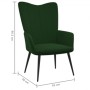 Poltrona Relax con Sgabello Verde Scuro in Velluto