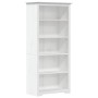 Libreria BODO 5 Ripiani 82x40x173 cm Legno Massello Pino Bianco