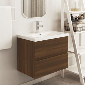 Mobile Lavabo Rovere Marrone 60x38,5x45 cm in Legno Multistrato