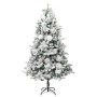 Albero di Natale Innevato Preilluminato Pigne 195cm in PVC e PE