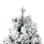 Albero di Natale Innevato Preilluminato Pigne 195cm in PVC e PE