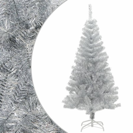 Albero di Natale Artificiale con Supporto Argento 120 cm PET