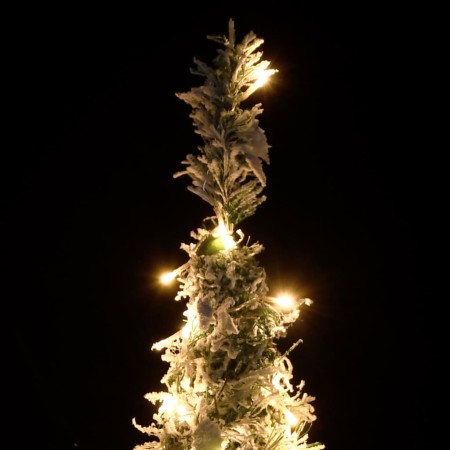 Albero di Natale Artificiale Pop-up Neve Fioccata 100 LED 150cm