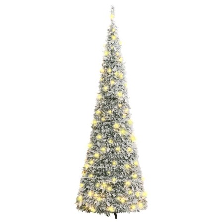 Albero di Natale Artificiale Pop-up Neve Fioccata 100 LED 150cm