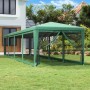 Tenda per Feste con 10 Pareti Laterali in Rete Verde 3x12m HDPE