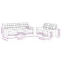 Set di Divani 2 pz con Cuscini Marrone in Tessuto