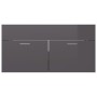 Mobile Lavabo Grigio Lucido 90x38,5x46 cm in Legno Multistrato