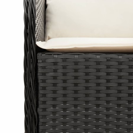 Set da Pranzo da Giardino 5 pz Nero con Cuscini in Polyrattan