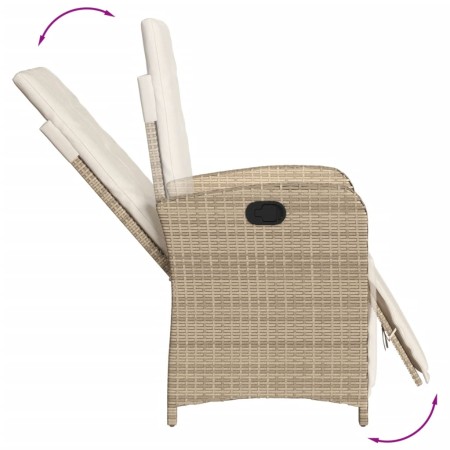 Set da Pranzo da Giardino 5 pz con Cuscini Beige in Polyrattan