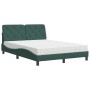 Letto con Materasso Verde Scuro 120x200 cm in Velluto