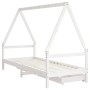 Giroletto Bambini con Cassetti Bianco 80x200cm Massello di Pino