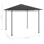 Gazebo 3x3x2,7 m Antracite 180 g/m²