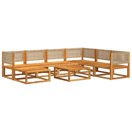 Set Divano da Giardino 8pz con Cuscini Legno Massello di Acacia