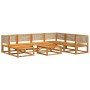Set Divano da Giardino 8pz con Cuscini Legno Massello di Acacia