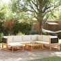 Set Divano da Giardino 8pz con Cuscini Legno Massello di Acacia