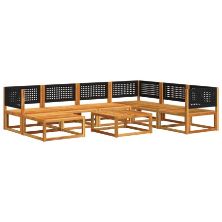 Set Divano da Giardino 8pz con Cuscini Legno Massello di Acacia