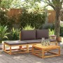 Set Divani da Giardino 4pz con Cuscini Legno Massello di Acacia