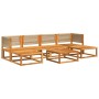 Set Divano da Giardino 7 pz con Cuscini Legno Massello Acacia
