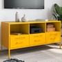 Mobile TV Giallo 100,5x39x50,5 cm in Acciaio Laminato a Freddo