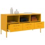 Mobile TV Giallo 100,5x39x50,5 cm in Acciaio Laminato a Freddo