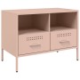 Mobili TV 2 pz Rosa 68x39x50,5 cm in Acciaio Laminato a Freddo