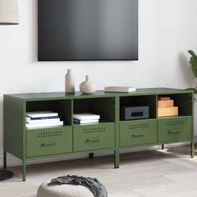 Mobili TV 2 pz Verde Oliva 68x39x50,5cm Acciaio Laminato Freddo